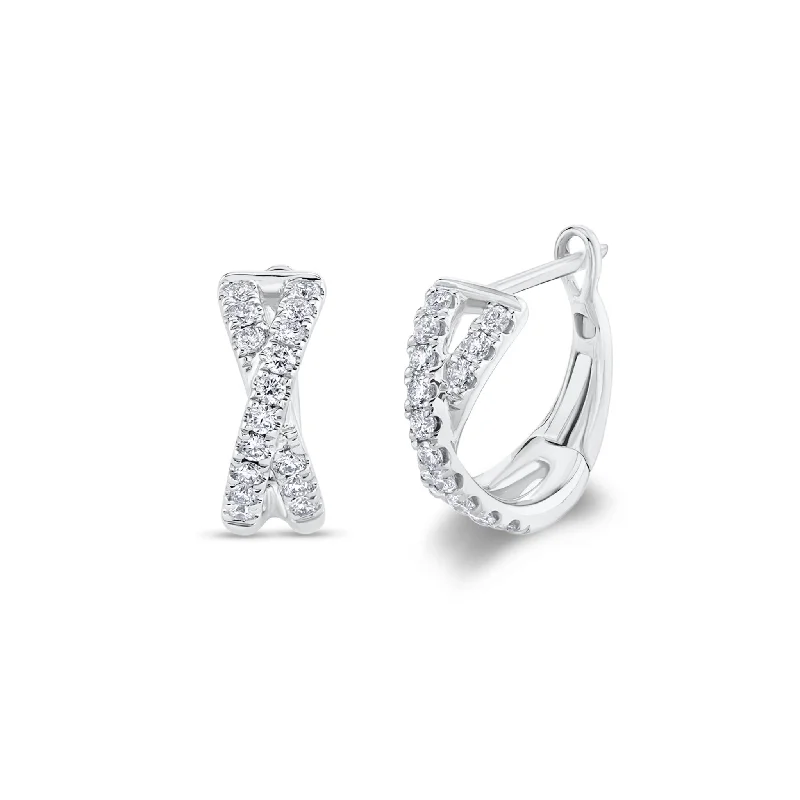 Clearance Sale On High-End Jewelry Collections Diamond Crossover Huggie Earrings