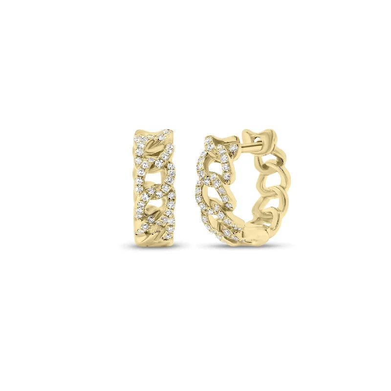 Final Call For Exquisite Jewelry At Reduced Rates Diamond Curb Chain Huggie Earrings
