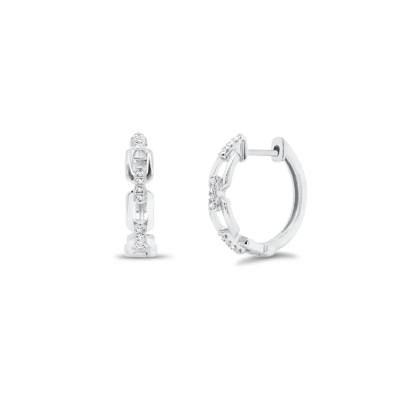Luxury Meets Affordability – Jewelry Sale Now Live Diamond Elongated Chain Link Huggie Earrings