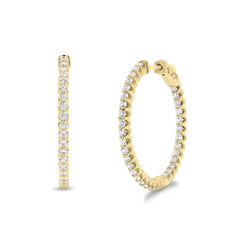 Buy More, Save More – Special Jewelry Discounts Diamond Interior & Exterior Medium Hoop Earrings