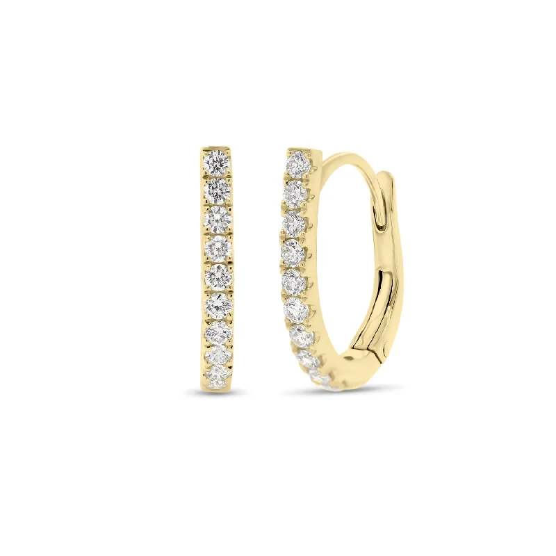 High-Quality Jewelry At A Fraction Of The Cost Diamond Medium Horseshoe Huggie Earrings