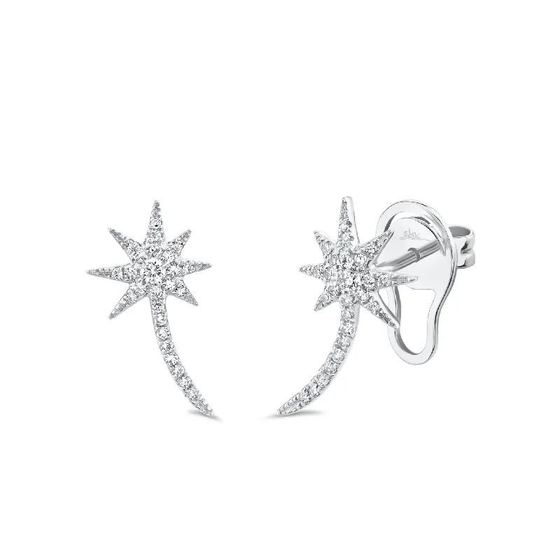 Luxury Jewelry Now At Special Promotional Rates Diamond Shooting Star Crawler Earrings