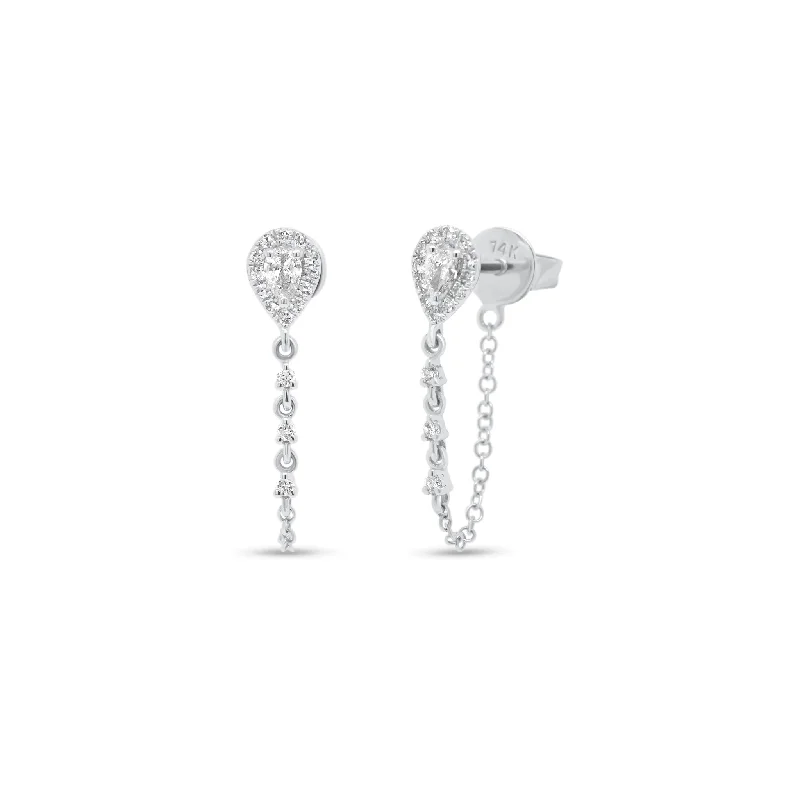 Seasonal Jewelry Deals – Elevate Your Style Diamond Teardrop Chain Link Earrings