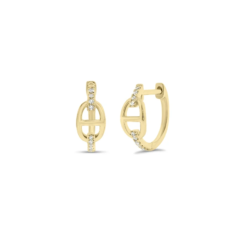 Premium Diamond Jewelry At Once-In-A-Lifetime Discounts Diamond Tri-Link Huggie Earrings