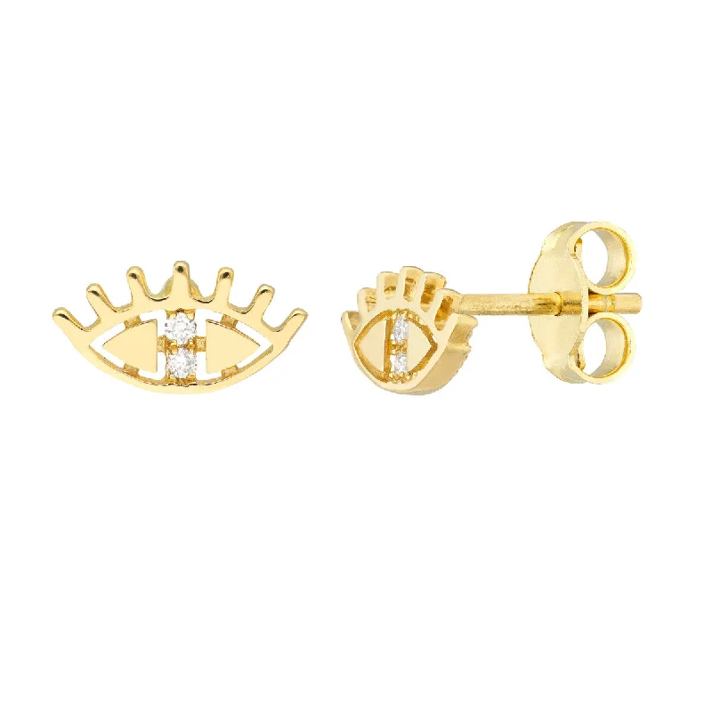 Don't Miss These Dazzling Jewelry Discounts Gold & Diamond Evil Eye Studs