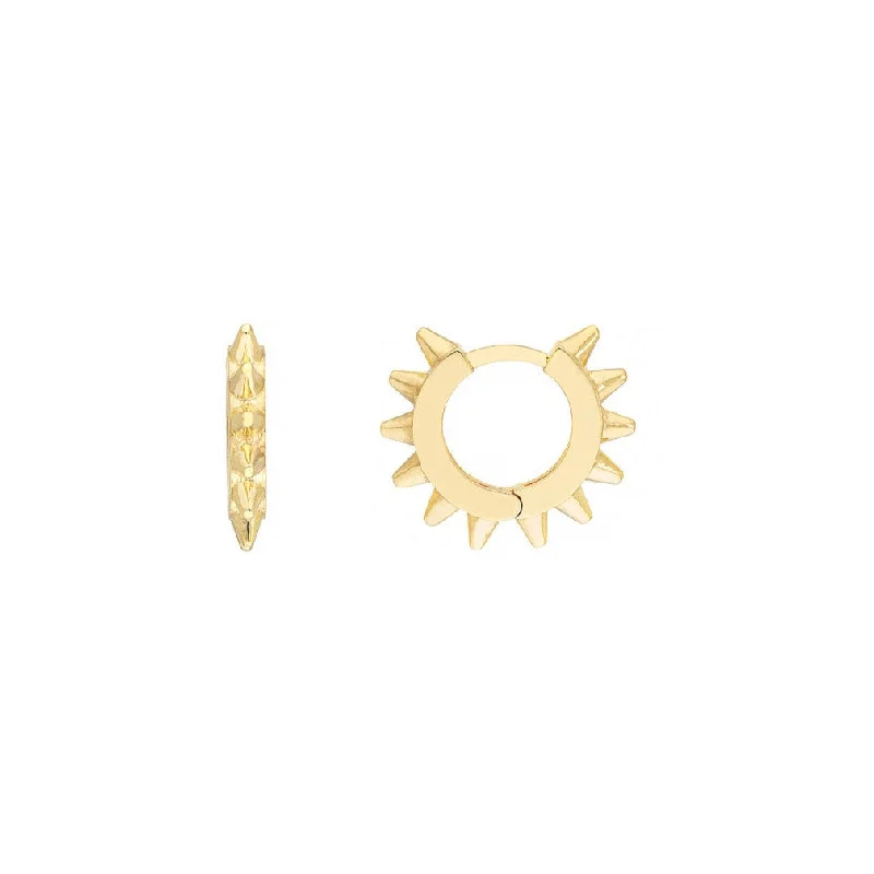 Don't Miss Out On Jaw-Dropping Jewelry Discounts Gold Spike Huggie Hoop Earrings
