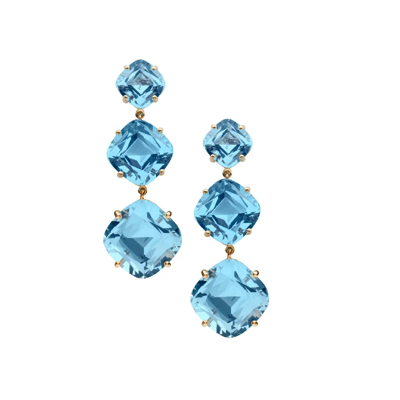 Limited-Time Jewelry Discounts – Shine Without The Splurge Gossip Blue Topaz Cushion Cut Drop Earrings