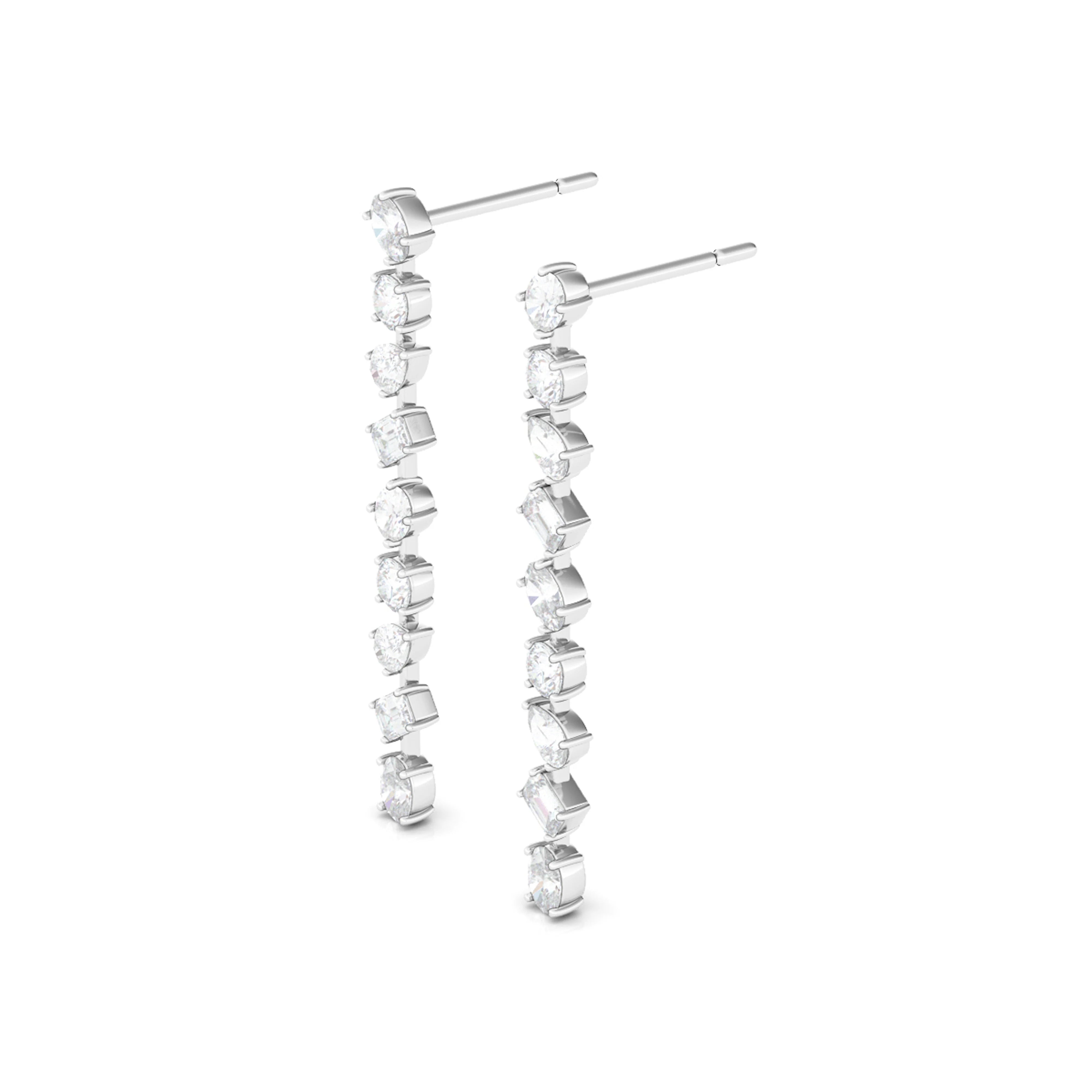 Your Perfect Accessory Now At The Best Price Lab Grown Mixed Shape Diamond Drop Earrings