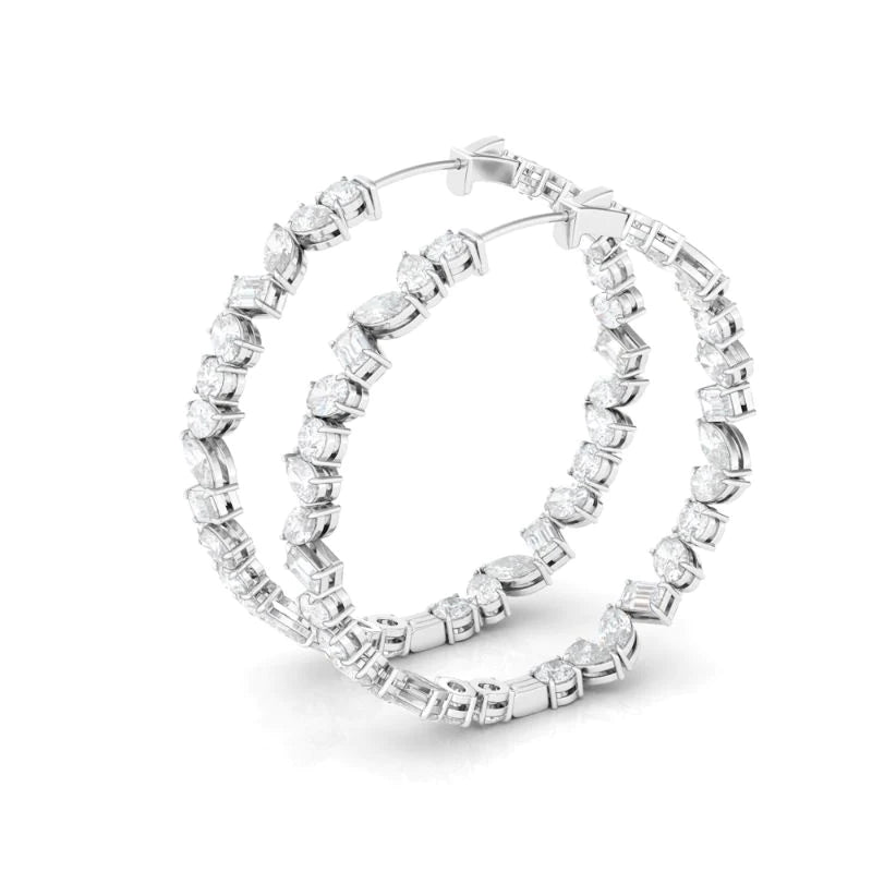 Personalized Jewelry Sale – Unique Gifts At Low Prices Lab Grown Mixed Shape Diamond Inside Out Hoop Earrings