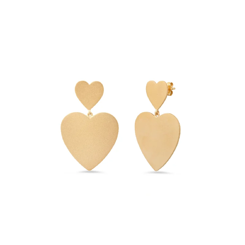 Customized Silver Jewelry For Unique Style Large Double Heart Earrings