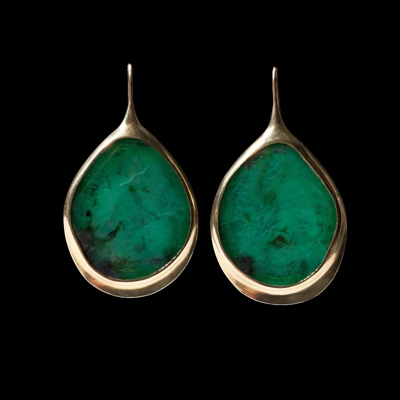 Discounted Luxury Jewelry – Shine Without The Splurge XL Emerald Slice Peacock Eye Earrings Discounted Luxury Jewelry – Shine Without The Splurge XL Emerald Slice Peacock Eye Earrings