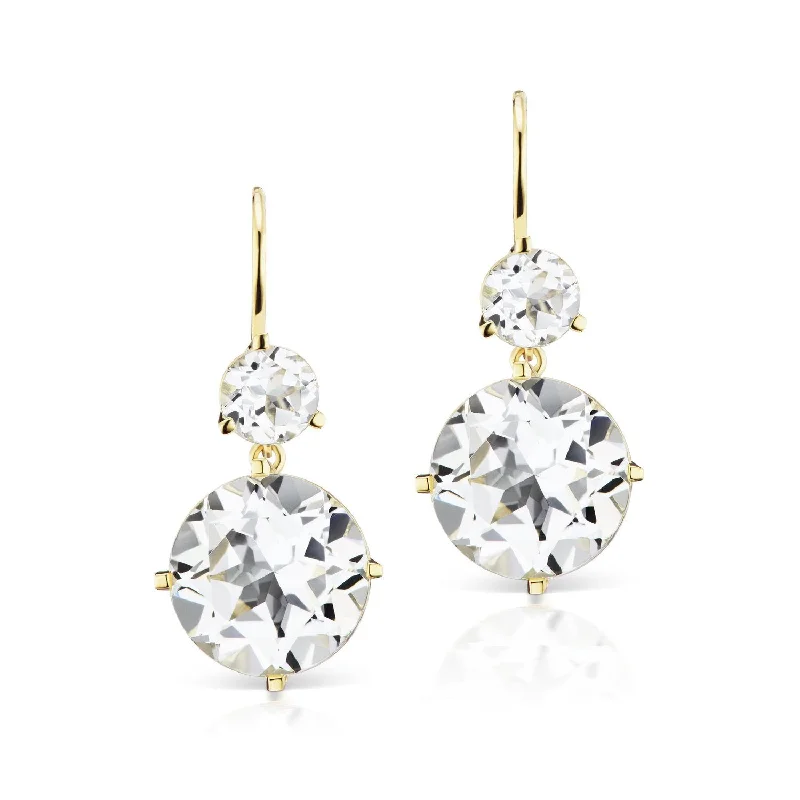 Gorgeous Jewelry, Limited-Time Savings Large White Topaz Double Drop Earrings