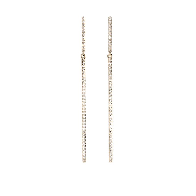 Timeless Jewelry At Special Discount Rates Long Diamond Bar Earrings