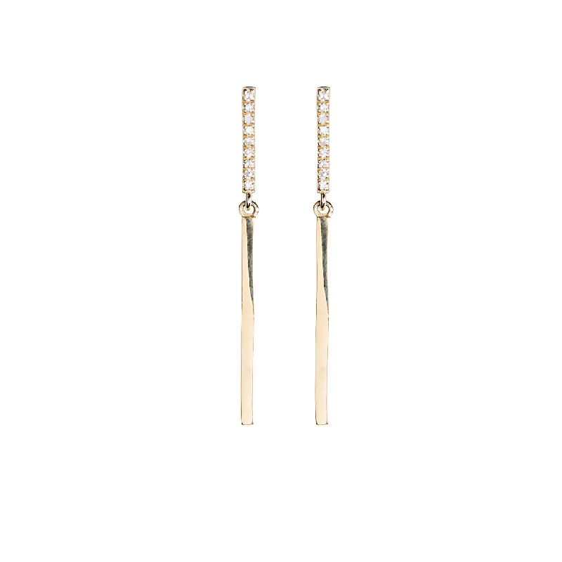 Dazzle With Discounts – Shop Jewelry On Sale Medium Diamond + Gold Bar Earrings
