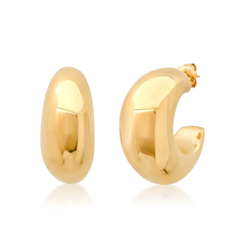 Don't Miss These Dazzling Jewelry Discounts Medium Inflated Crescent Hoops