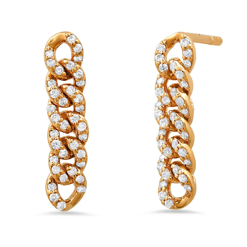 Unique Jewelry For Less – Shop The Sale Now Mini Diamond Covered Curb Chain Link Earrings