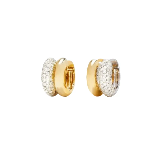 Sparkle In Style With Our Best Jewelry Deals Mini Diamond Paire de Creoles Bouees Wide Huggie Hoop Earrings