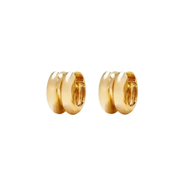 Luxury Handcrafted Jewelry For Elegant Looks Mini Paire de Creoles Bouees Wide Huggie Hoop Earrings