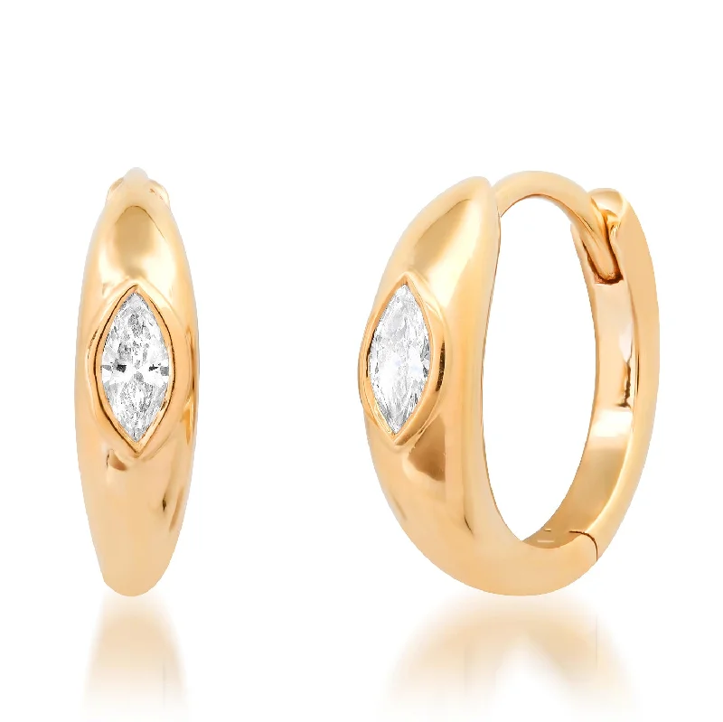 Eco-Friendly Sustainable Jewelry For Conscious Buyers My Marquis Diamond Huggie Earrings
