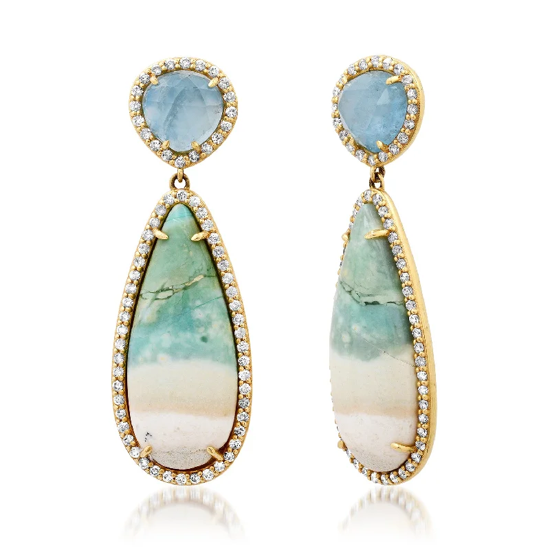 Modern Jewelry At Exclusive Discounts – Shop Today One of a Kind Indonesian Opal & Diamond Drop Earrings Modern Jewelry At Exclusive Discounts – Shop Today One of a Kind Indonesian Opal & Diamond Drop Earrings