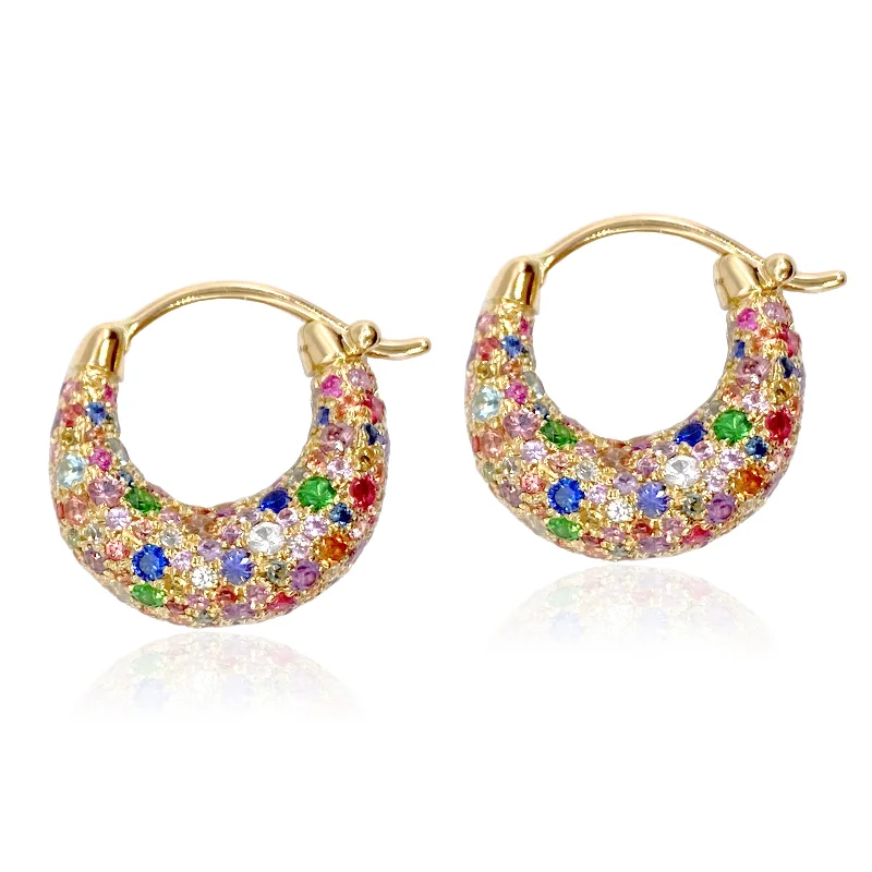 Personalized Jewelry Sale – Meaningful Gifts At Great Prices One of a Kind Sugar Dipped Hoop Earrings with Mixed Gemstones