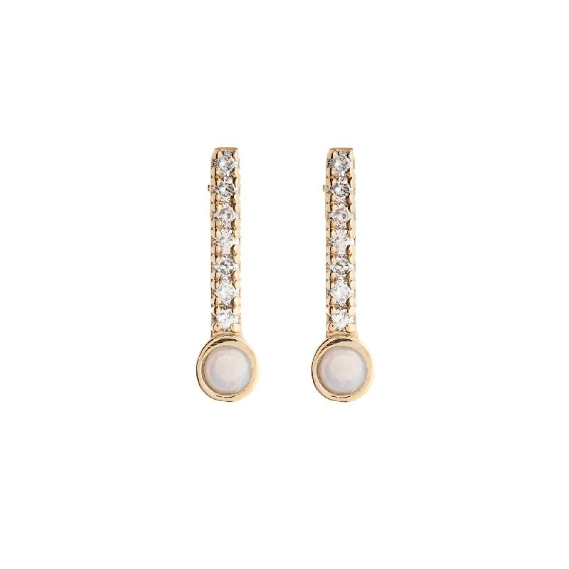 Breathtaking Jewelry, Breathtaking Prices Diamond and Opal Sticks & Stones Stud Earring