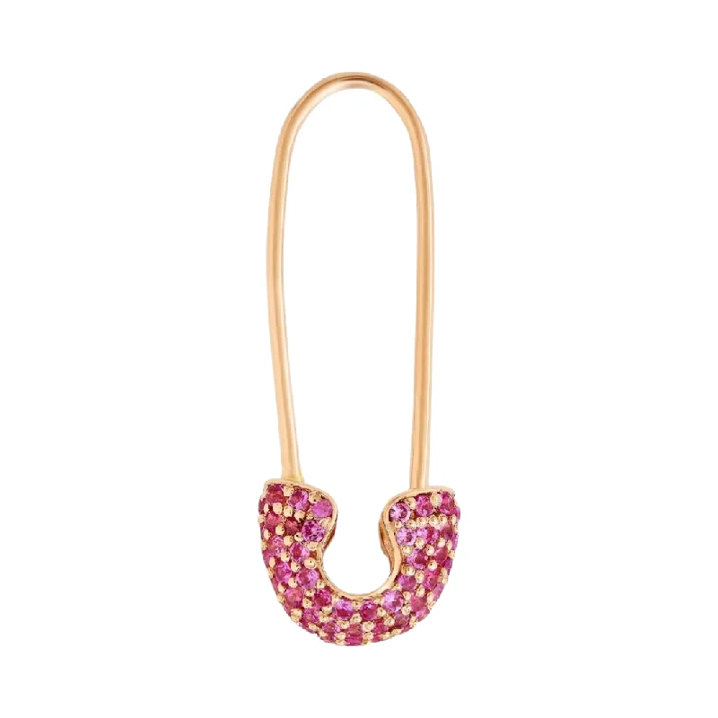 Bestselling Jewelry At Special Promotional Rates Pave Pink Sapphire or Diamond Safety Pin Earring