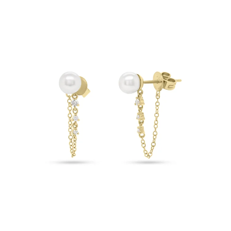 The Jewelry Sale You've Been Waiting For Is Here Pearl & Diamond Front-Back Earrings