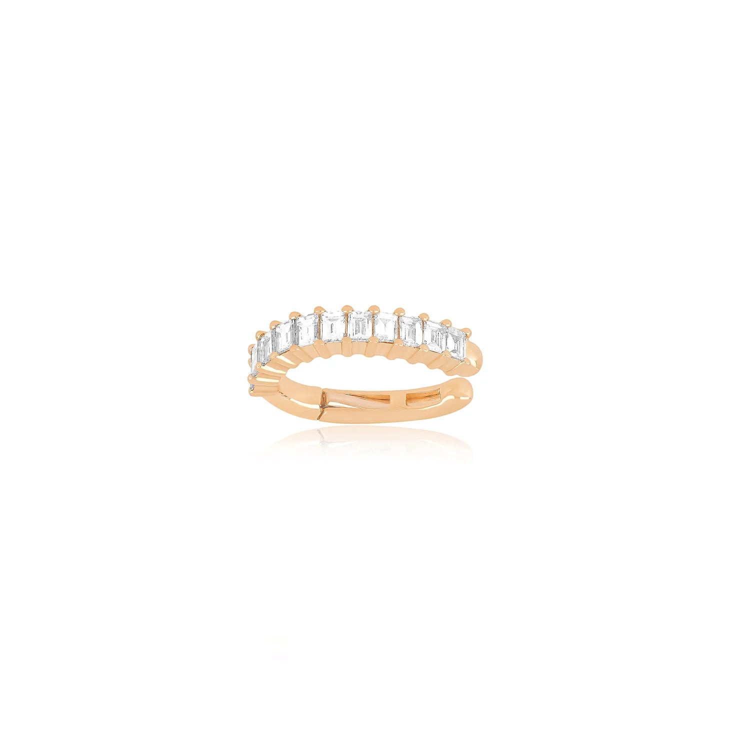 Delicate Crystal Jewelry For Sophisticated Charm Prong Set Diamond Baguette Ear Cuff