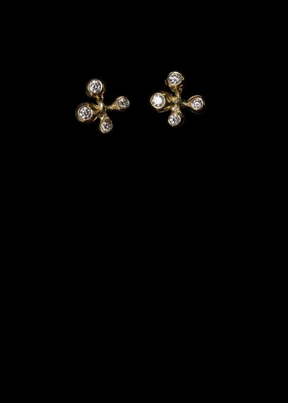 Handcrafted Jewelry Sale – Unique Designs At Low Prices Small Diamond Pave Molten Cluster Studs