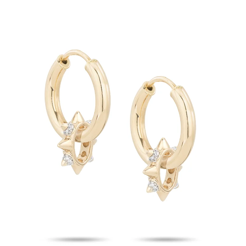 Affordable Glamour – Must-Have Jewelry At Special Rates Small Sleek and Spiky Bead Party Hoops