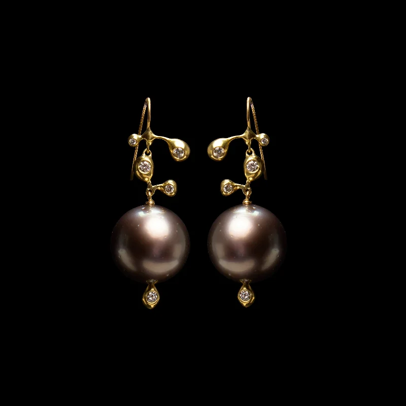 Breathtaking Jewelry, Breathtaking Prices Molten Diamond  Tahitian Pearl Earring