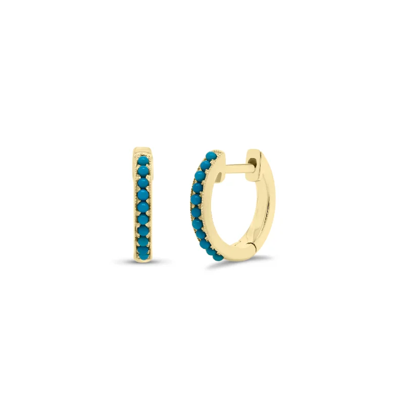 Shine Without Limits – Jewelry Sale Happening Now Turquoise Cabochon Huggie Earrings