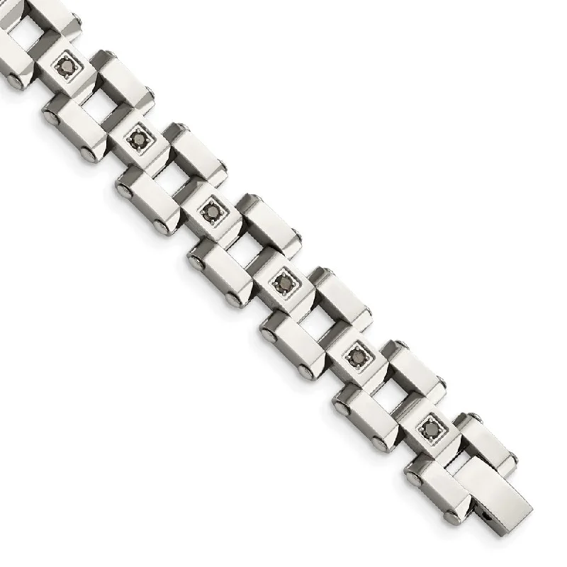 Final Call – Shop Exquisite Jewelry Before It's Gone Men's Stainless Steel and Black Diamond 8.5 Inch Bracelet Final Call – Shop Exquisite Jewelry Before It's Gone Men's Stainless Steel and Black Diamond 8.5 Inch Bracelet