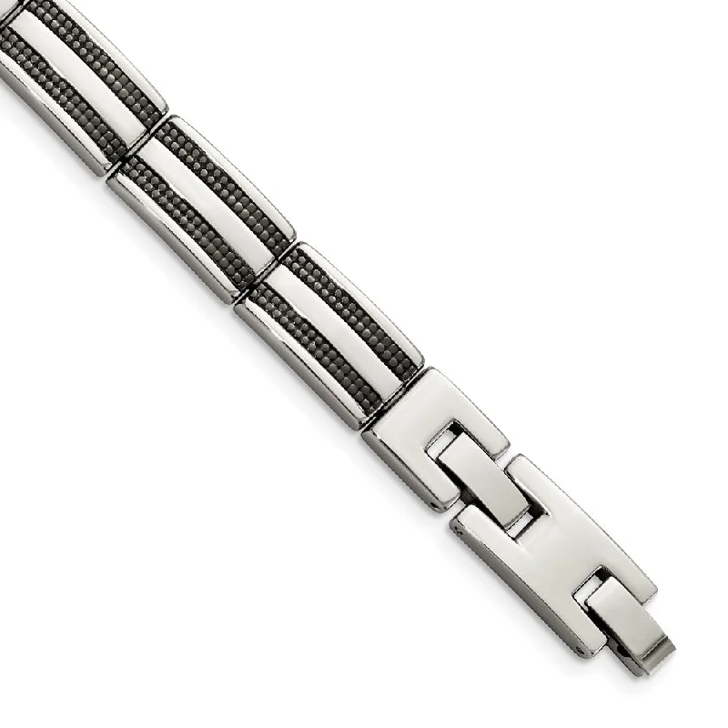 Best-Selling Jewelry Styles Now At Exclusive Discounts Men's Stainless Steel and Black Plated Bracelet - 8.25 Inch Best-Selling Jewelry Styles Now At Exclusive Discounts Men's Stainless Steel and Black Plated Bracelet - 8.25 Inch
