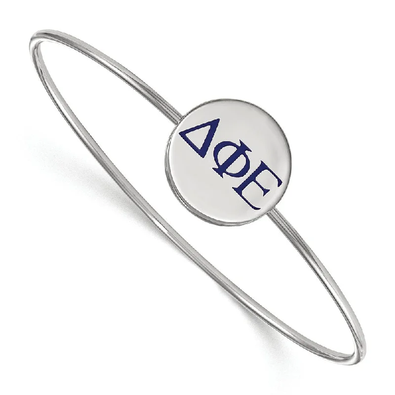 Sparkle For Less – Shop Jewelry Deals Now Sterling Silver Delta Phi Epsilon Enamel Greek Letters Bangle - 7 in. Sparkle For Less – Shop Jewelry Deals Now Sterling Silver Delta Phi Epsilon Enamel Greek Letters Bangle - 7 in.
