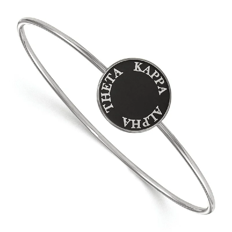 Luxury Jewelry At Budget-Friendly Prices – Grab Yours Now Sterling Silver Kappa Alpha Theta Black Enamel Bangle - 7 in. Luxury Jewelry At Budget-Friendly Prices – Grab Yours Now Sterling Silver Kappa Alpha Theta Black Enamel Bangle - 7 in.