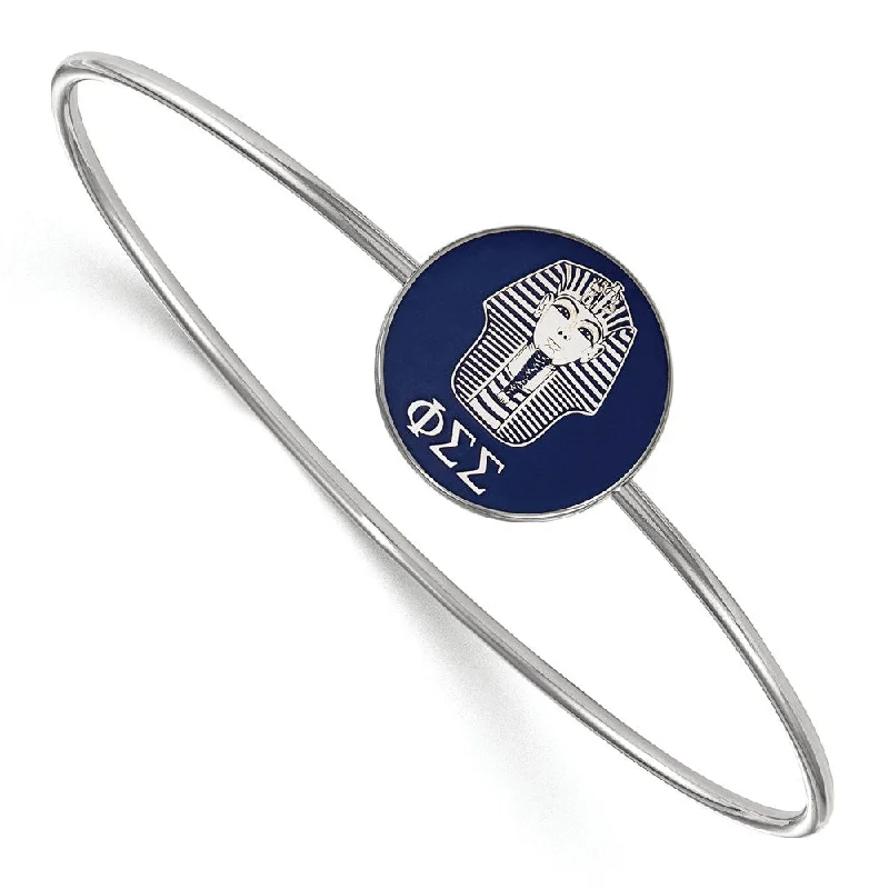 Chic And Stylish Jewelry At Discounted Prices Sterling Silver Phi Sigma Sigma Enamel Bangle - 7 in. Chic And Stylish Jewelry At Discounted Prices Sterling Silver Phi Sigma Sigma Enamel Bangle - 7 in.
