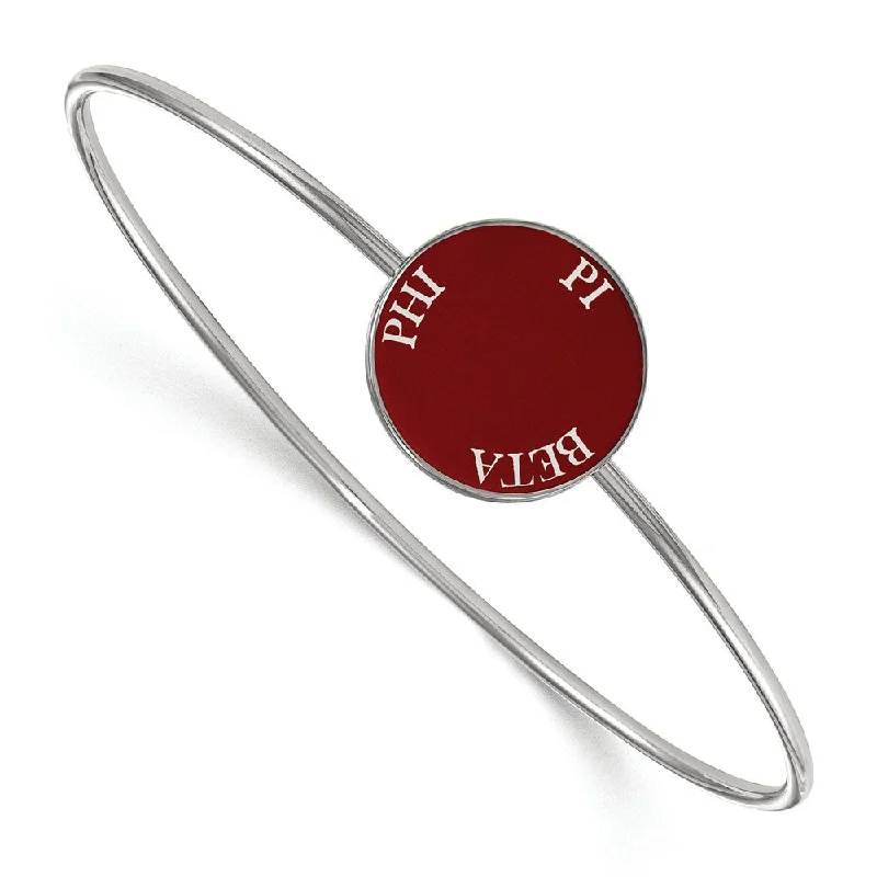 Must-Have Jewelry At Irresistible Discounts Sterling Silver Pi Beta Phi Red Enamel Bangle - 7 in. Must-Have Jewelry At Irresistible Discounts Sterling Silver Pi Beta Phi Red Enamel Bangle - 7 in.
