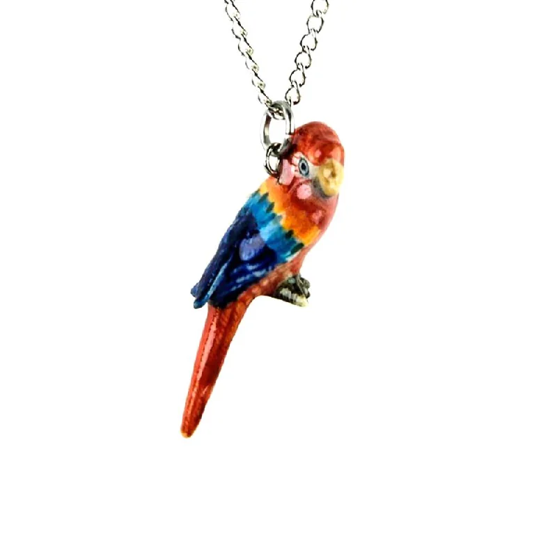 Bohemian-Inspired Jewelry For Free-Spirited Fashion Red Macaw Pendant Porcelain Jewelry Bohemian-Inspired Jewelry For Free-Spirited Fashion Red Macaw Pendant Porcelain Jewelry