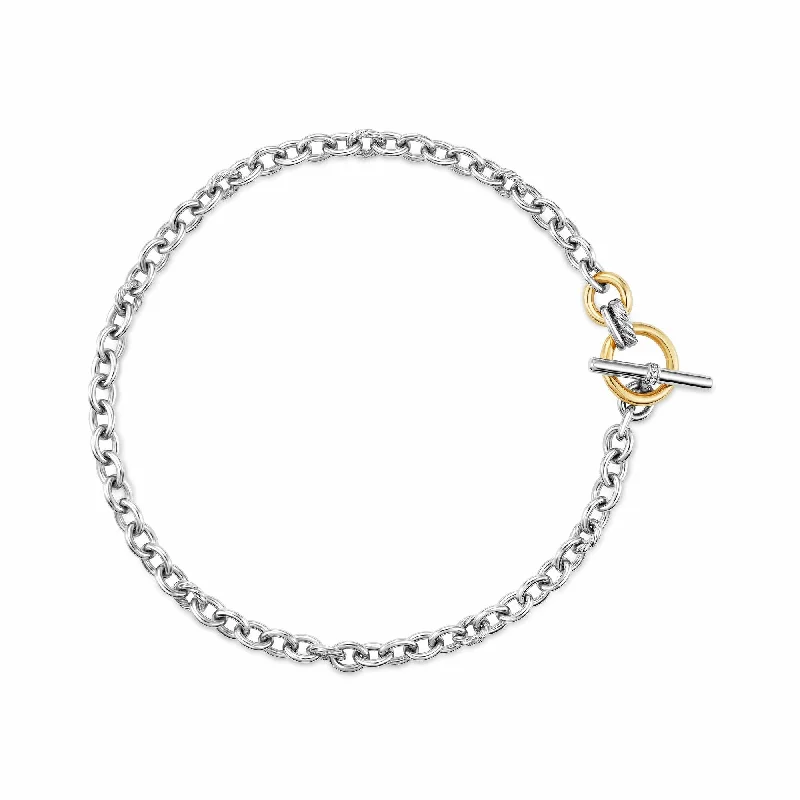 Customized Silver Jewelry For Unique Style 8 - 12.5mm Mercer Single Row Toggle Necklace Customized Silver Jewelry For Unique Style 8 - 12.5mm Mercer Single Row Toggle Necklace